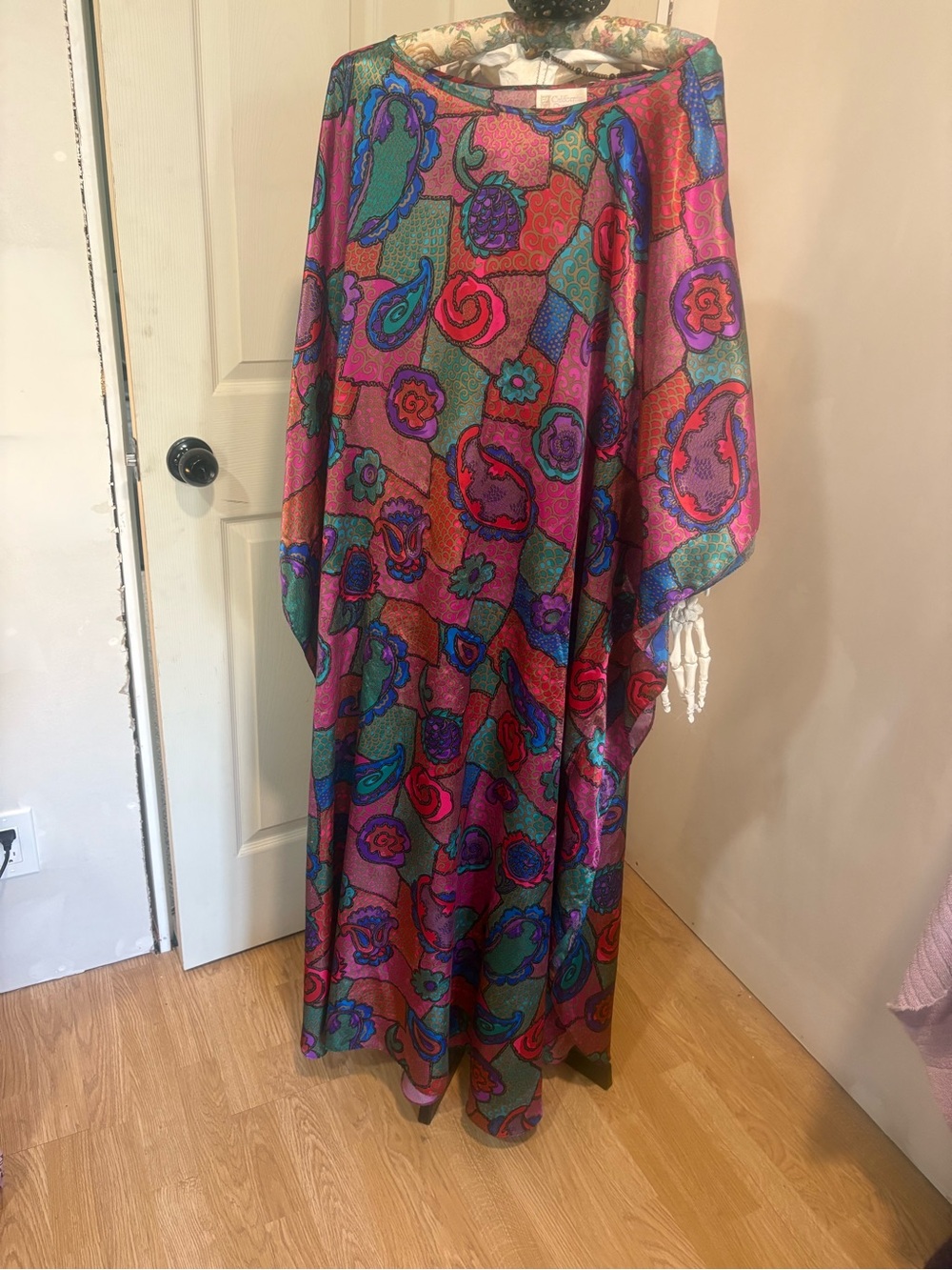Boho Paisley Maxi Dress in Pink & Purple